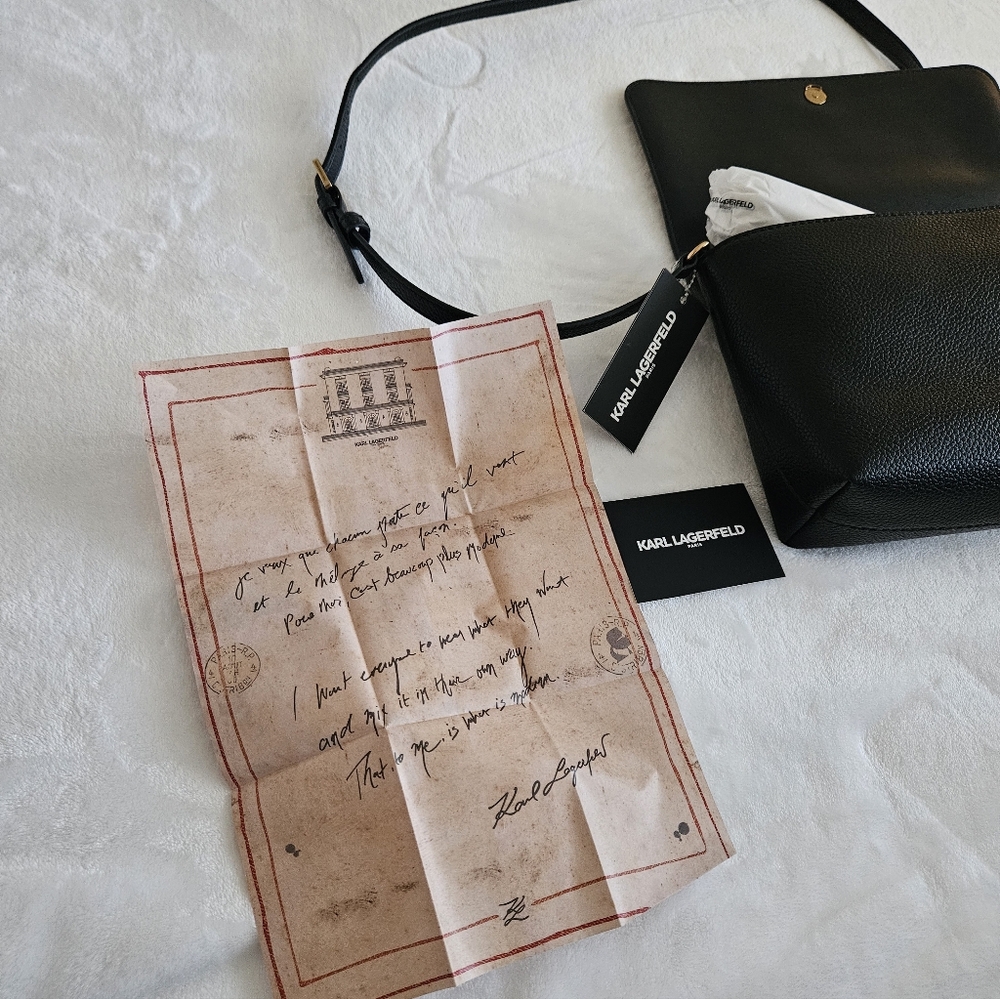 NWT Karl Lagerfeld Elegant Black Handbag Crossbody - Picture 10 of 11